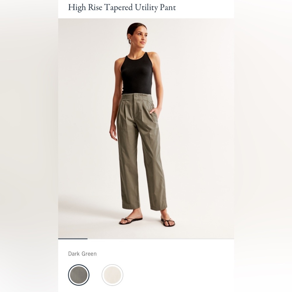 Abercrombie & Fitch - high ride taper utility pant - size 27, army green